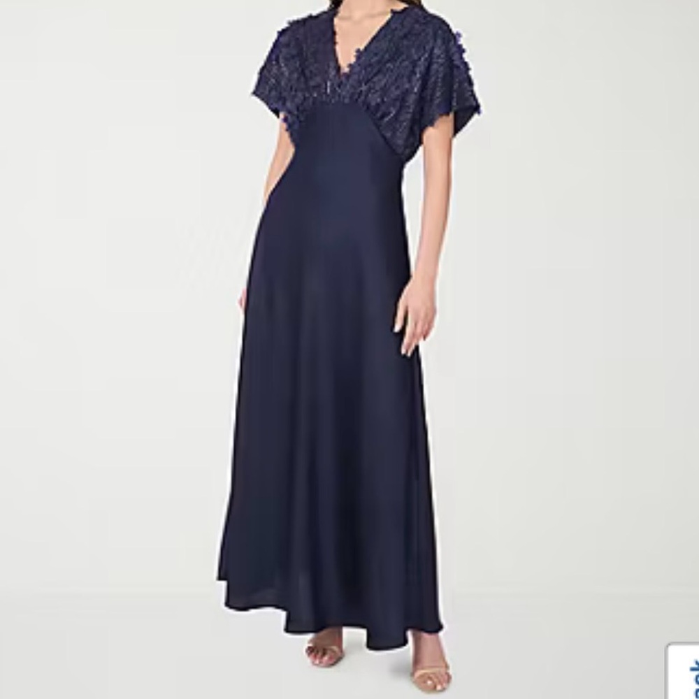 NWT Cynthia Steffe Navy Blue Long Dress Wedding Mother of Bride Groom Size 8